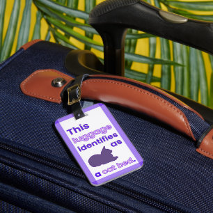 Étiquette À Bagage Identifiants comme un lit de chat violet A humour