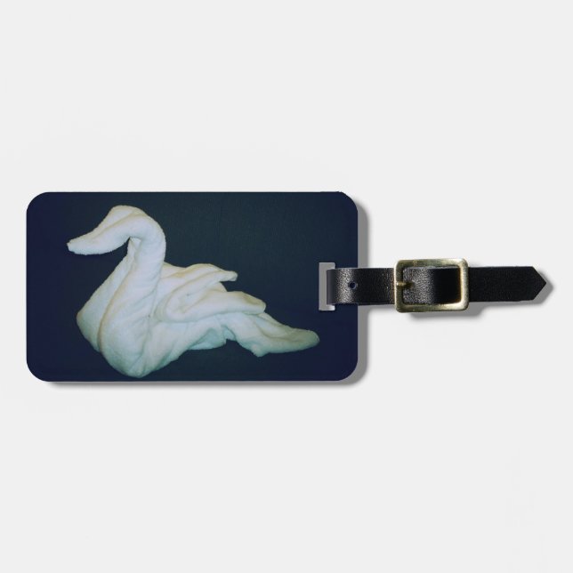 Étiquette À Bagage Identification de coutume de cygne de serviette (Devant horizontal)