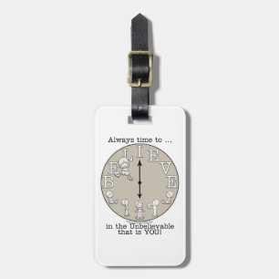 Étiquette À Bagage Il est temps de croire-petit garçon et horloge