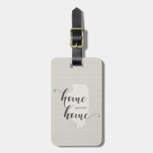 Étiquette À Bagage Illinois - Home Sweet Home Burlap look