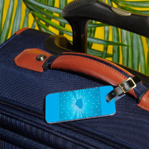 Étiquette À Bagage Illinois silhouette Blue Starburst