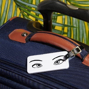 Étiquette À Bagage Illustration audacieuse des yeux mystérieux noirs 