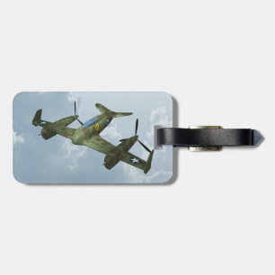 Étiquette À Bagage Illustration d'aviation militaire de vol de warbir