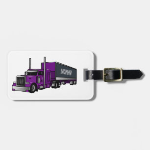Étiquette À Bagage Illustration de camion semi-remorque