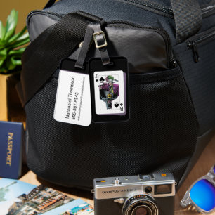 Étiquette À Bagage Illustration de carte à jouer Joker et Batman Piqu