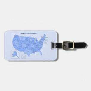 Étiquette À Bagage Illustration de carte minimale des États-Unis en b