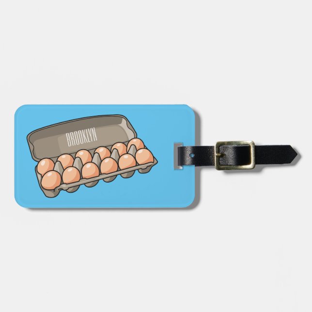 Étiquette À Bagage Illustration de carton d'oeufs (Devant horizontal)