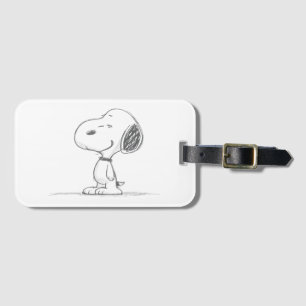 Étiquette À Bagage Illustration de croquis minimaliste de chien Beagl