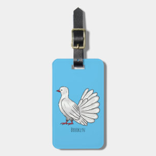 Étiquette À Bagage Illustration de dessin d'oiseau pigeon sauvage