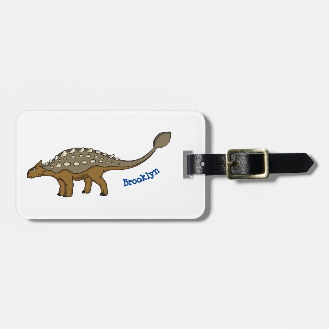 Étiquette À Bagage Illustration de dinosaure blindé Ankylosaurus (Devant horizontal)