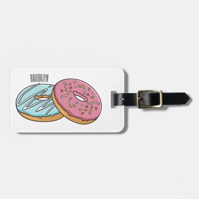 Étiquette À Bagage Illustration de Donut (Devant horizontal)