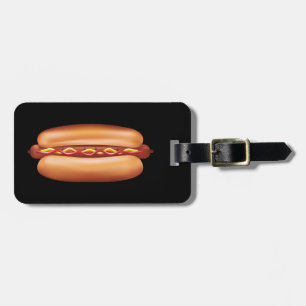 Étiquette À Bagage Illustration de fast-food Hot Dog avec texte perso