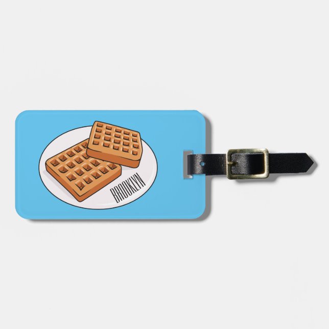 Étiquette À Bagage Illustration de gaufre (Devant horizontal)