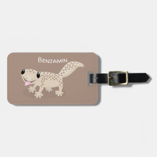 Étiquette À Bagage Illustration de gecko tan tan mignon