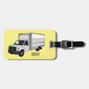 Étiquette À Bagage Illustration de la caricature du camion-boîte