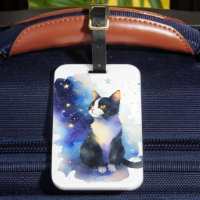 Illustration de l'aquarelle de chat Tuxedo adorabl