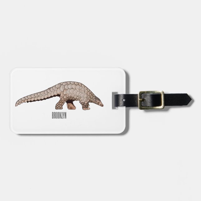 Étiquette À Bagage Illustration de Pangolin (Devant horizontal)