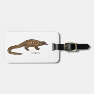 Étiquette À Bagage Illustration de pangolin à queue longue