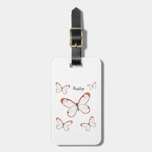 Étiquette À Bagage Illustration de papillon en verre