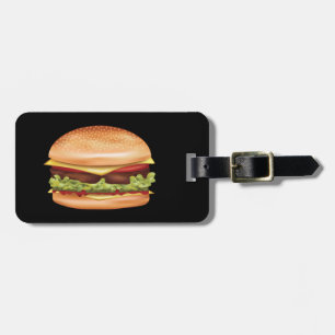 Étiquette À Bagage Illustration de restauration rapide Hamburger avec