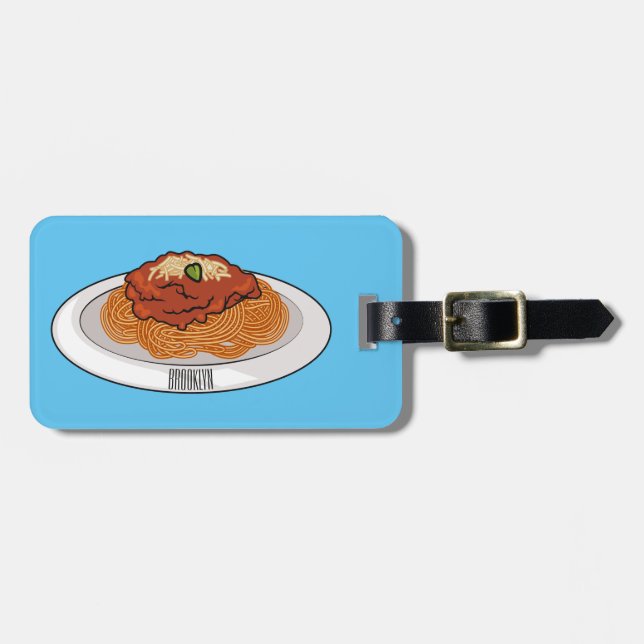 Étiquette À Bagage Illustration de Spaghetti (Devant horizontal)