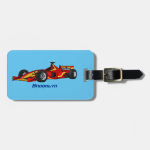 Étiquette À Bagage Illustration de voitures de course à grande vitess
