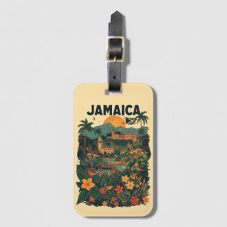 Étiquette À Bagage Illustration de voyage à la Jamaïque de style vint