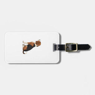 Étiquette À Bagage Illustration de vue arrière de chien Beagle vintag