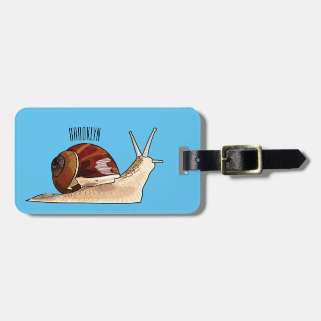Étiquette À Bagage Illustration d'escargot (Devant horizontal)