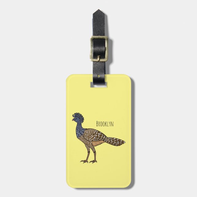 Étiquette À Bagage Illustration d'oiseau de curassow (Devant Vertical)