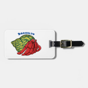 Étiquette À Bagage Illustration du crabe mignon