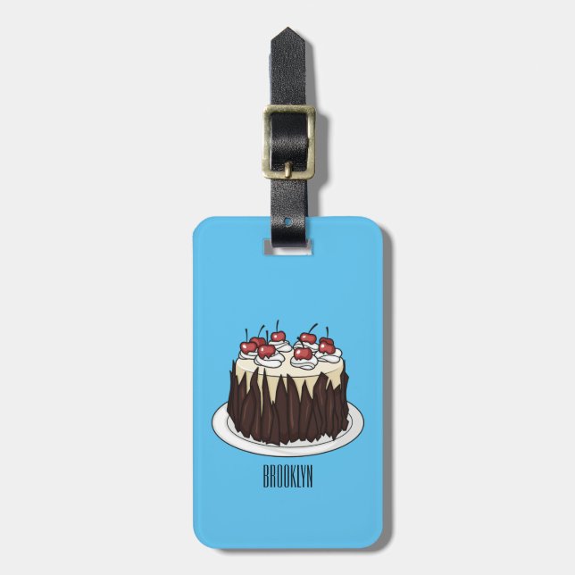 Étiquette À Bagage Illustration du gâteau de la Forêt-Noire (Devant Vertical)