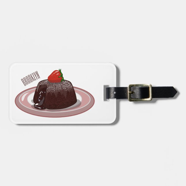 Étiquette À Bagage Illustration du gâteau de lave au chocolat (Devant horizontal)