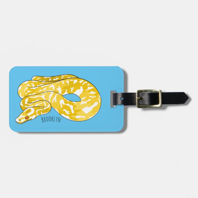 Étiquette À Bagage Illustration du serpent python birman (Devant horizontal)