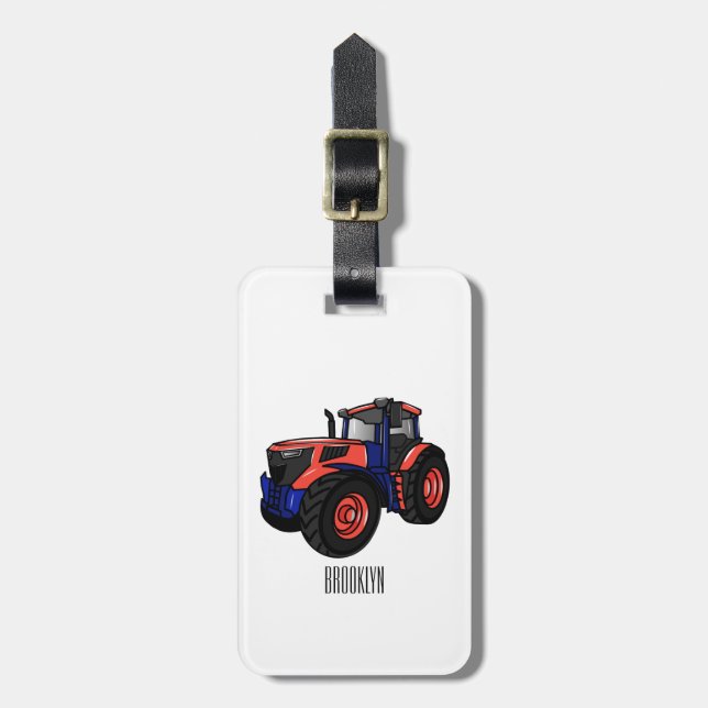 Étiquette À Bagage Illustration du tracteur (Devant Vertical)