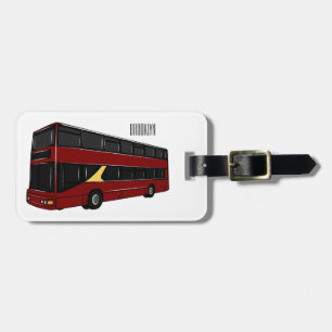 Étiquette À Bagage Illustration d'un bus à deux étages