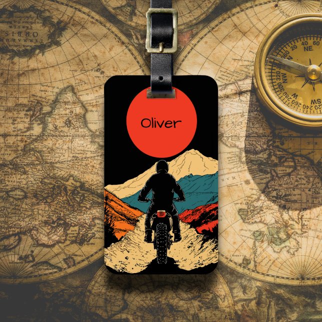 Étiquette À Bagage Illustration d'un cavalier d'aventure (Créateur téléchargé)