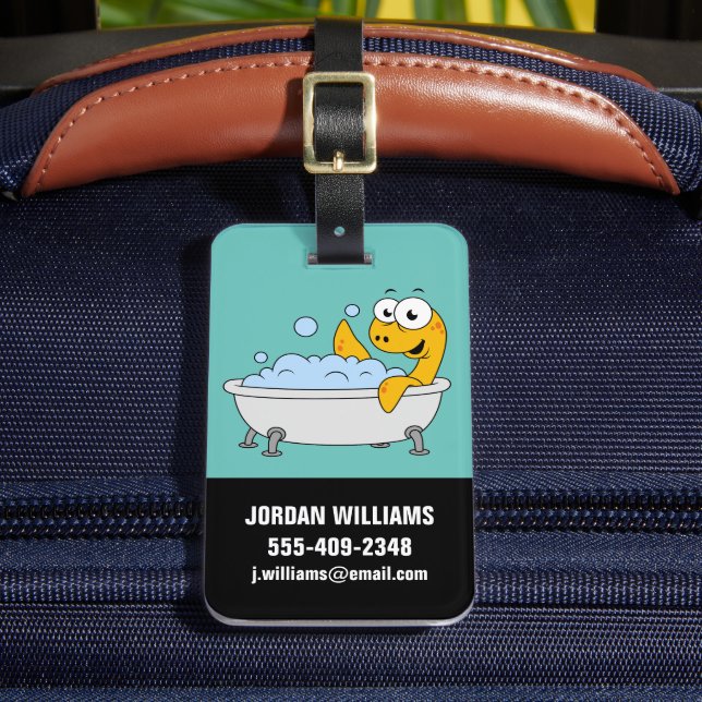 Étiquette À Bagage Illustration D'Un Monstre De Loch Ness De Bain. (Insitu Rectoal 2)