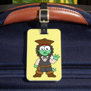 Étiquette À Bagage Illustration D'Un Pirate De Stegosaurus, Jack Spar