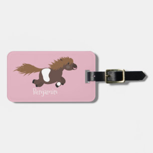 Étiquette À Bagage Illustration d'un poney de Shetland mignon