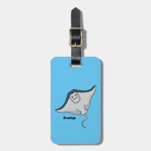 Étiquette À Bagage Illustration d'une caricature de poisson stingray