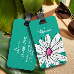 Étiquette À Bagage Illustration florale tendance - rose et vert<br><div class="desc">Un morceau d'art zen et fantaisiste,  hipster. Vous pouvez ajouter un nom,  un monogramme ou un autre texte personnalisé. Si vous avez besoin de déplacer l'art autour,  cliquez sur le bouton personnaliser pour apporter des modifications.</div>