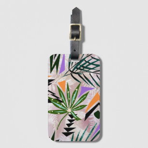Étiquette À Bagage Illustration hawaïenne tropicale brillante,