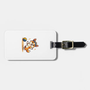 Étiquette À Bagage Illustration vectorielle de chien de volley-ball C