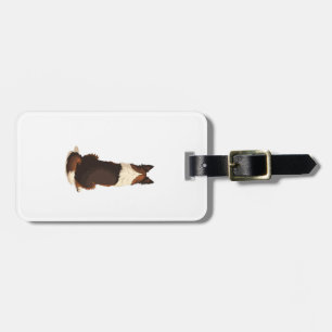 Étiquette À Bagage Illustration vintage de Border Collie vu de dos