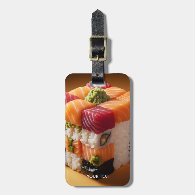 Étiquette À Bagage Imaginaire Cute Sushi Petit Cube (Devant Vertical)