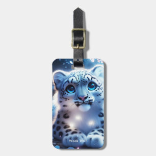 Étiquette À Bagage Imaginaire mignon bébé léopard de neige