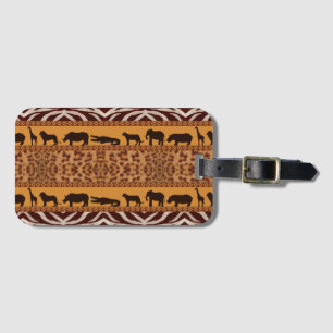 Étiquette À Bagage Impression animale de motif de jaguar africain tri