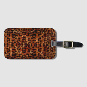 Étiquette À Bagage Impression d'animal jaguar grunge en détresse vint