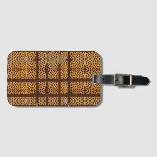 Étiquette À Bagage Impression d'animal tribal cuir vintage guépard